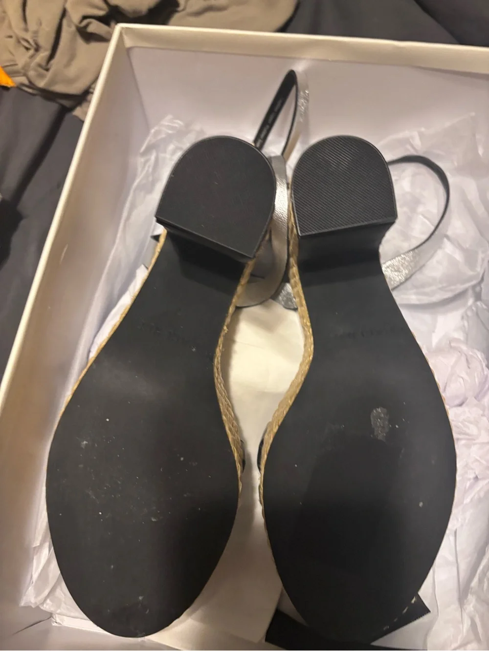 L'AGENCE Genevra Platform Sandals in Silver Leather